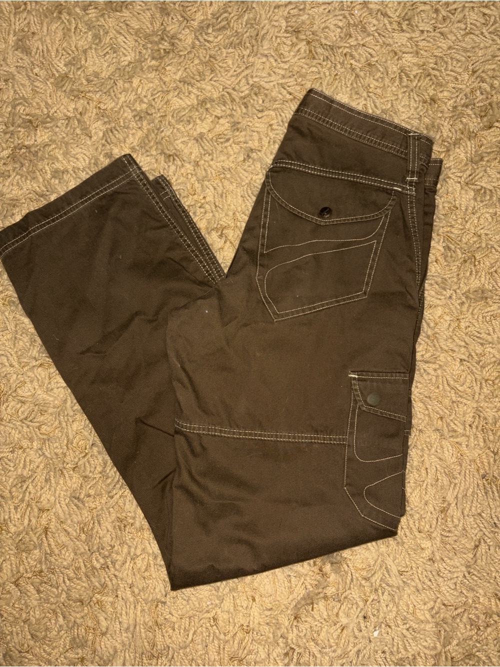 Prada Straight Leg Women’s Jeans in Dark Brown with Contrast Stitching